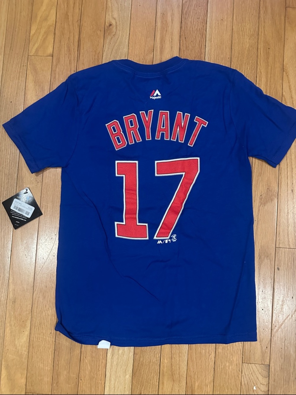 Majestic Kris Bryant Chicago Cubs Tee - Blue with # 17 on back